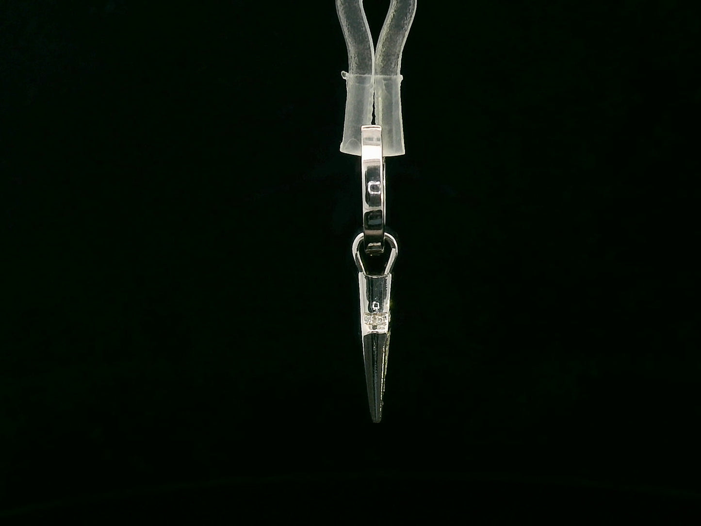 18K gold spearhead drop earring with diamond-accented hoop – single piece for men