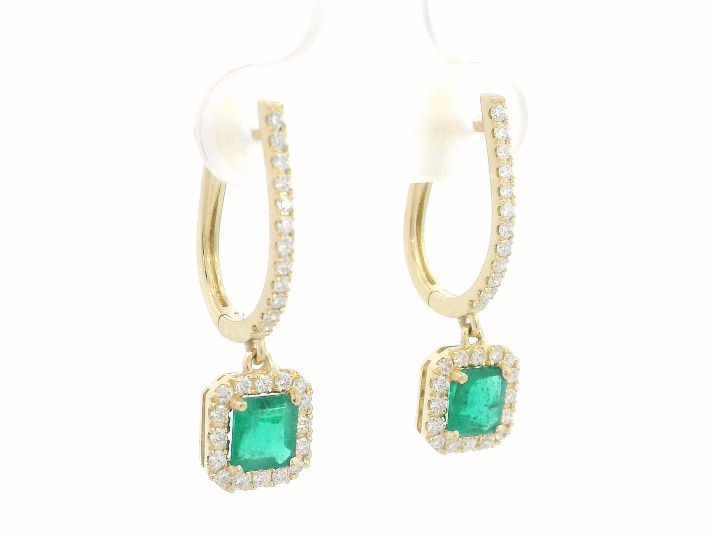Elegant emerald and diamond drop earrings for women