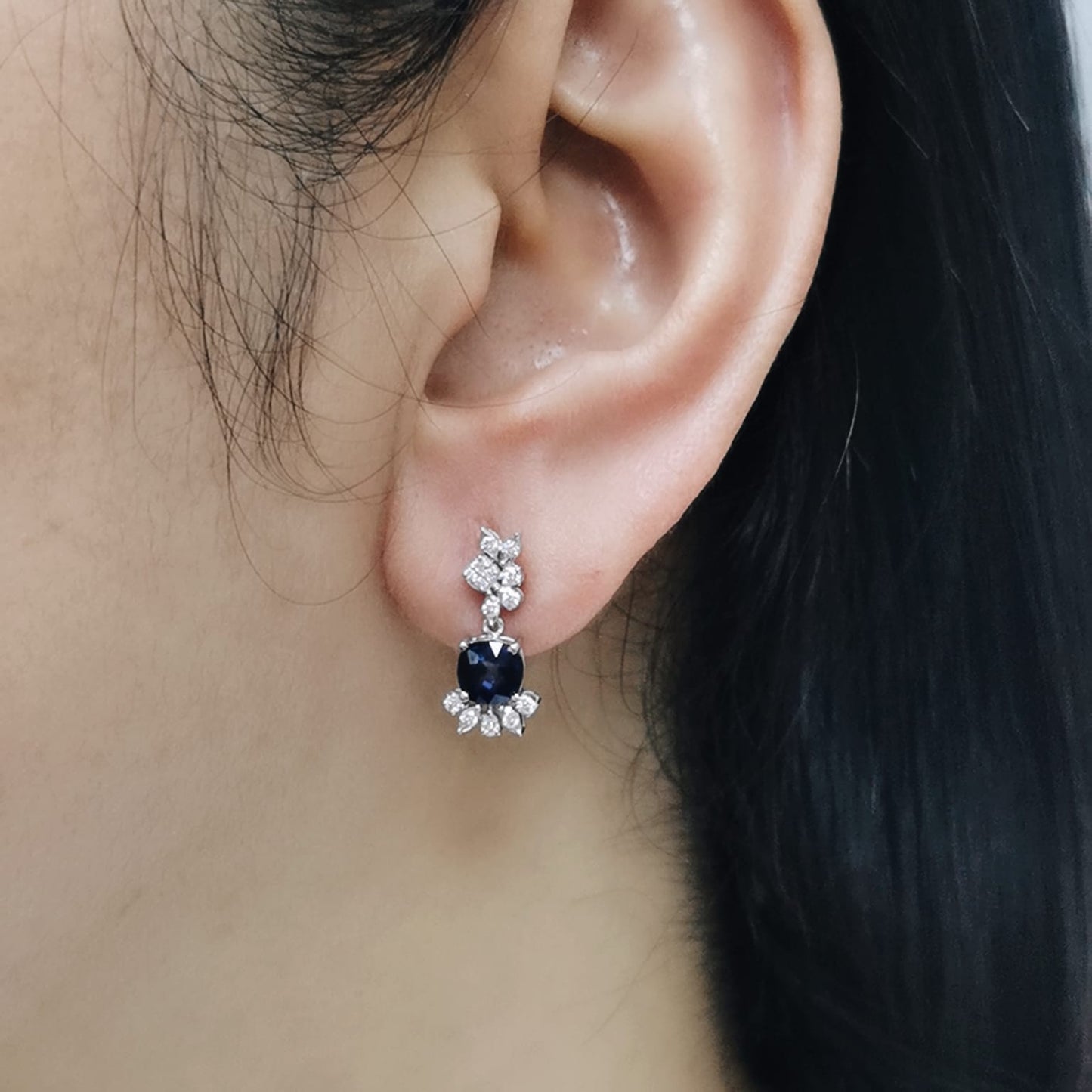 On-person view showcasing luxurious sparkle and length