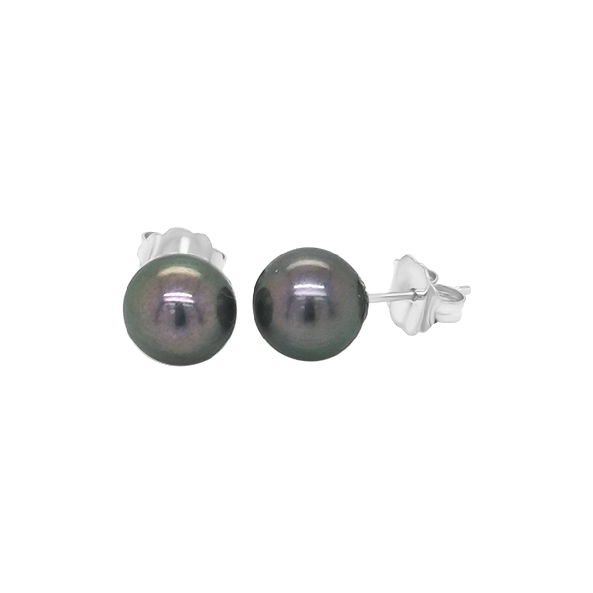 Pearl Earrings In 18k White Gold.
