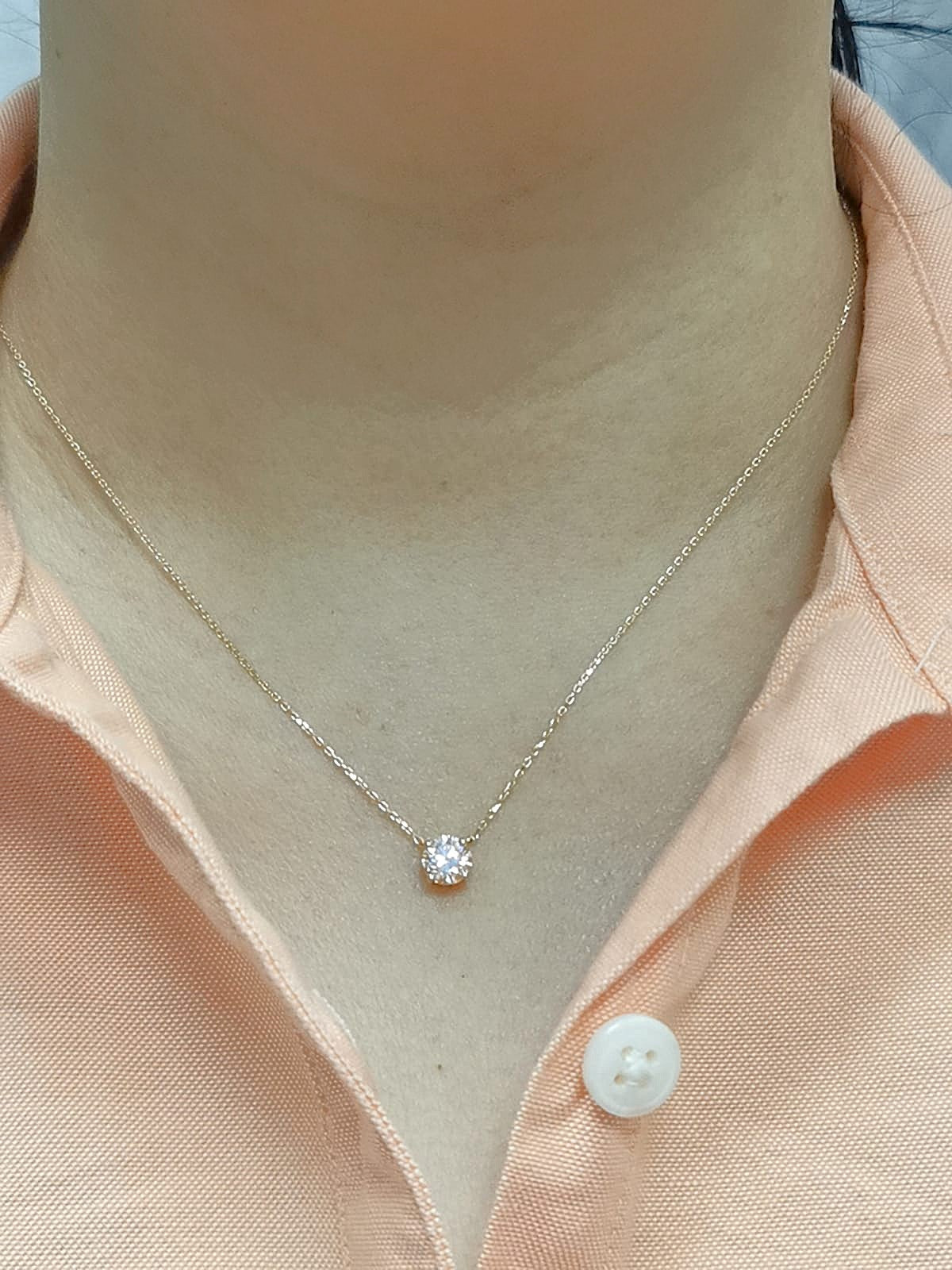 0.92 Carat GIA Certified Diamond, SI 1 , L color. Solitaire Pendant Necklace in 18K Yellow Gold