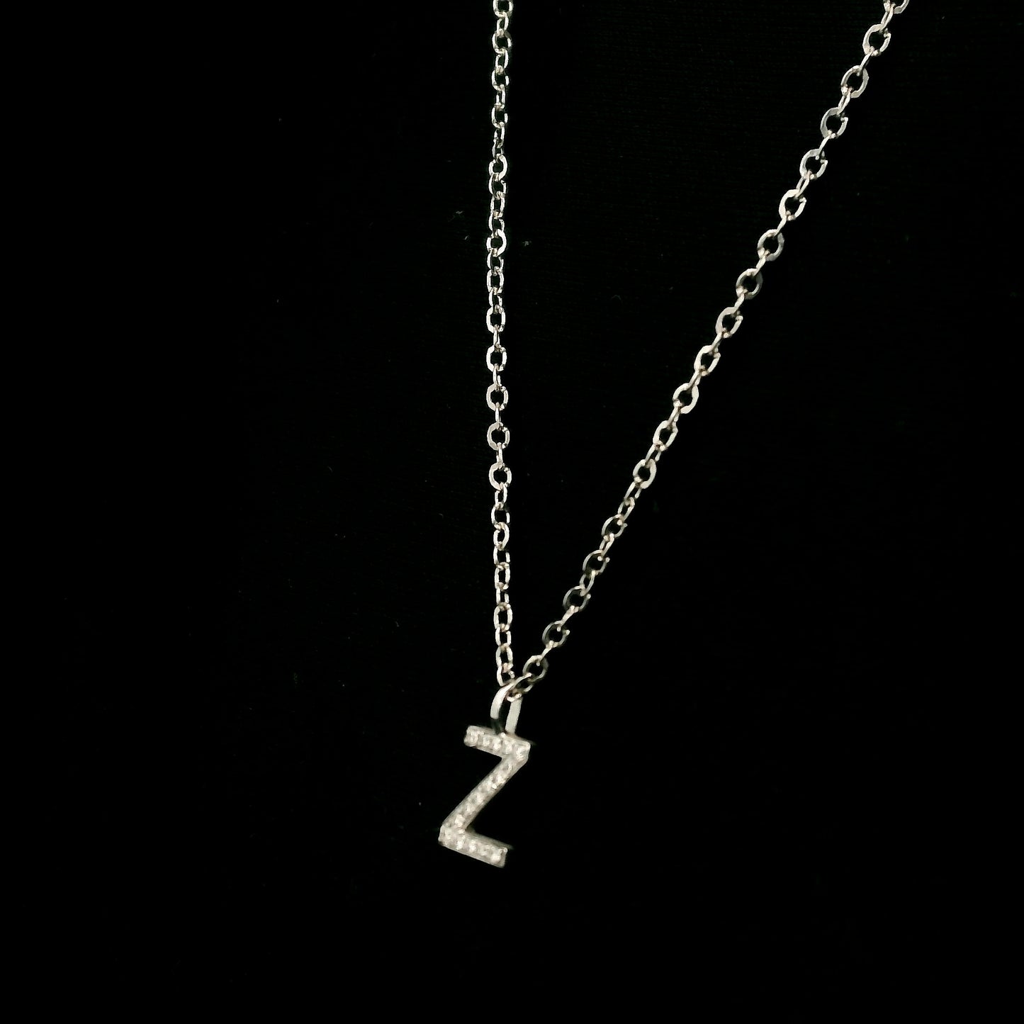 Diamond Initial Z Alphabet Pendant In 18k Gold