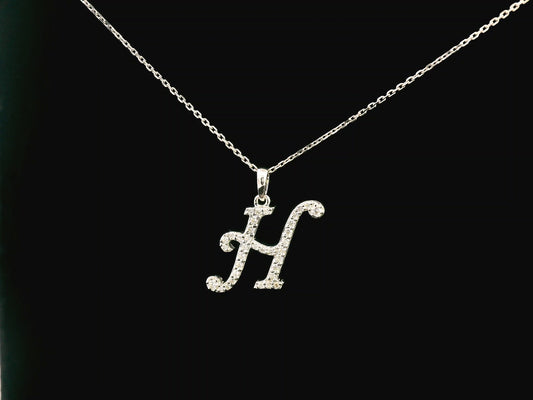 18K gold diamond initial pendant featuring 0.20 carats of brilliant diamonds, personalized letter necklace, luxury monogram jewelry gift.