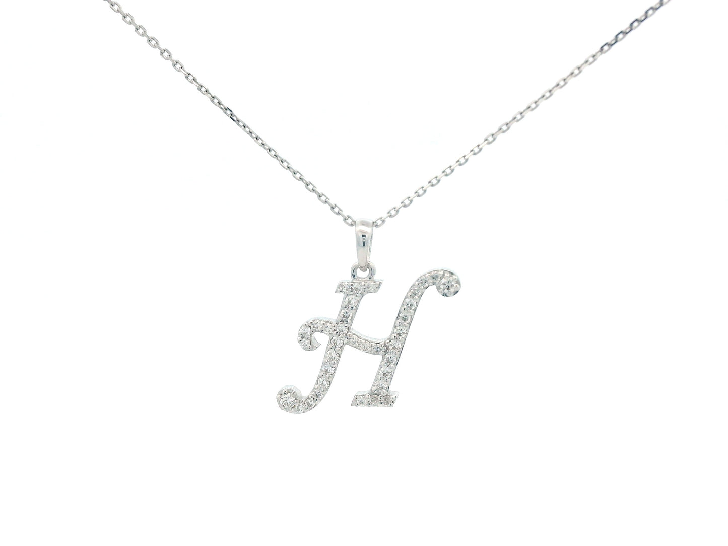 18K gold diamond initial pendant featuring 0.20 carats of brilliant diamonds, personalized letter necklace, luxury monogram jewelry gift.