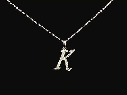 18K gold diamond initial pendant featuring 0.20 carats of brilliant diamonds, personalized letter necklace, luxury monogram jewelry gift.