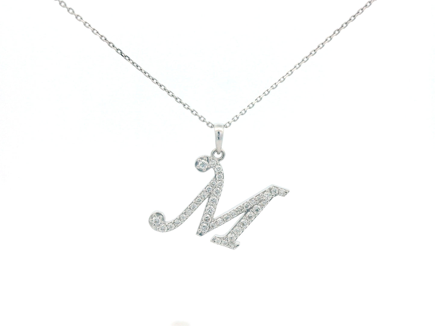 18K gold diamond initial pendant featuring 0.32 carats of brilliant diamonds, personalized letter necklace, luxury monogram jewelry gift.