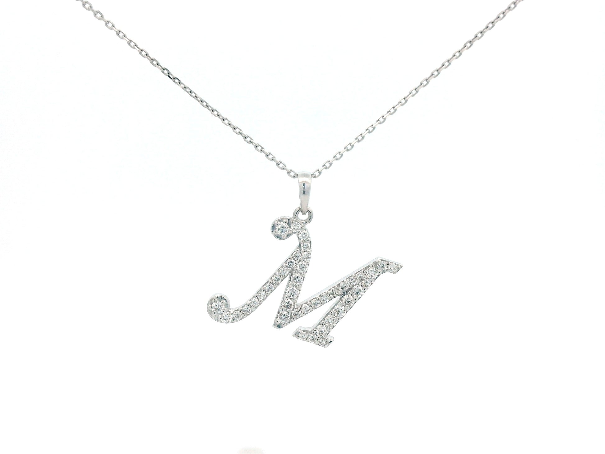 18K gold diamond initial pendant featuring 0.32 carats of brilliant diamonds, personalized letter necklace, luxury monogram jewelry gift.