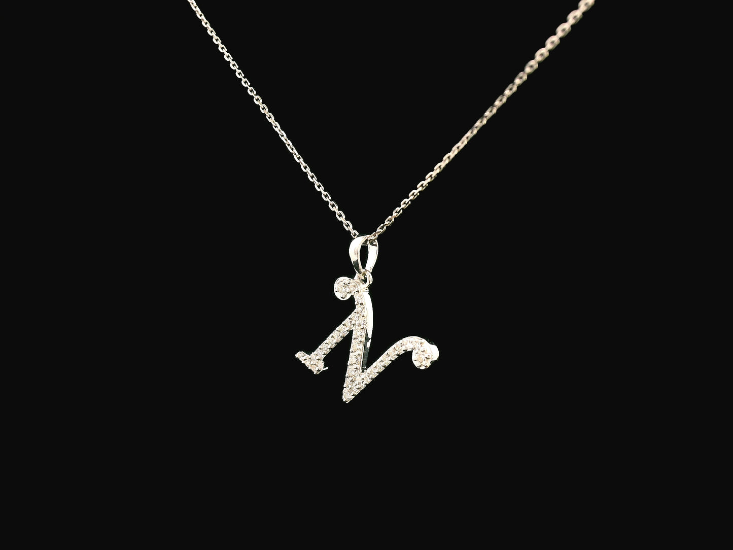 18K gold diamond initial pendant featuring 0.23 carats of brilliant diamonds, personalized letter necklace, luxury monogram jewelry gift.