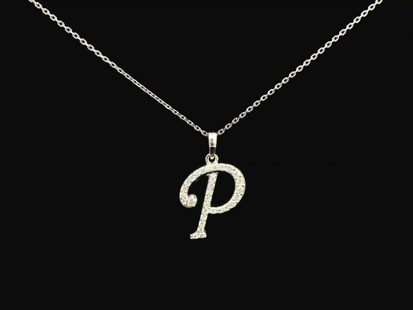 18K gold diamond initial pendant featuring 0.20 carats of brilliant diamonds, personalized letter necklace, luxury monogram jewelry gift.