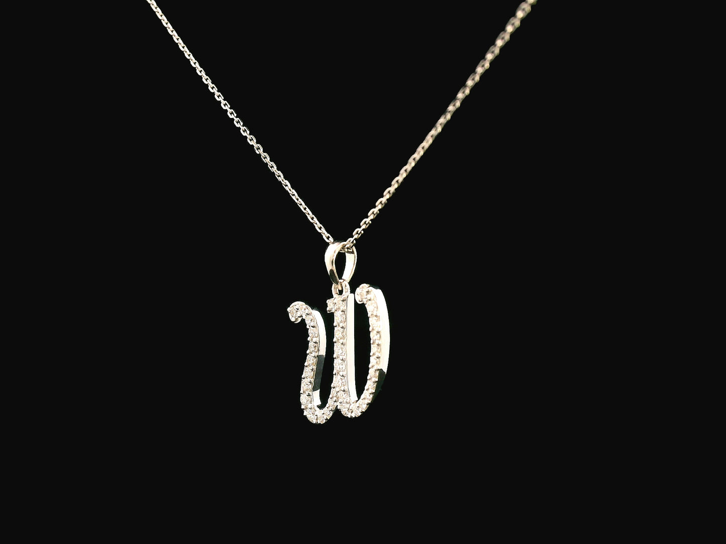 18K gold diamond initial pendant featuring 0.31 carats of brilliant diamonds, personalized letter necklace, luxury monogram jewelry gift.