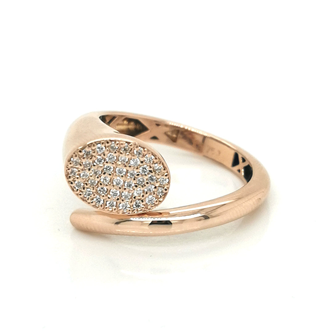 Unisex Chunky, Bold Diamond Ring In 18k Rose Gold.