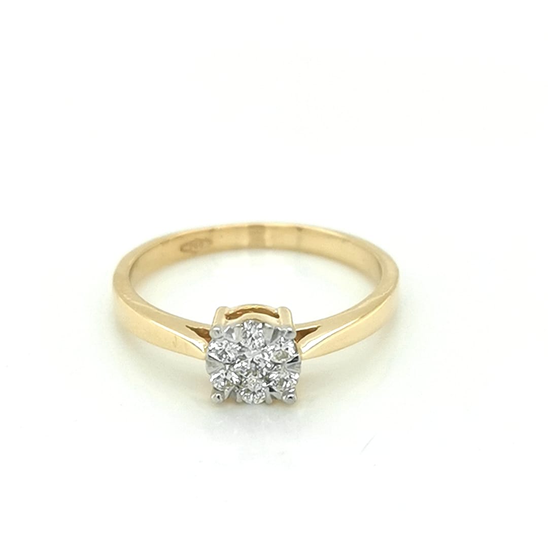 Diamond cluster rings sales yellow gold