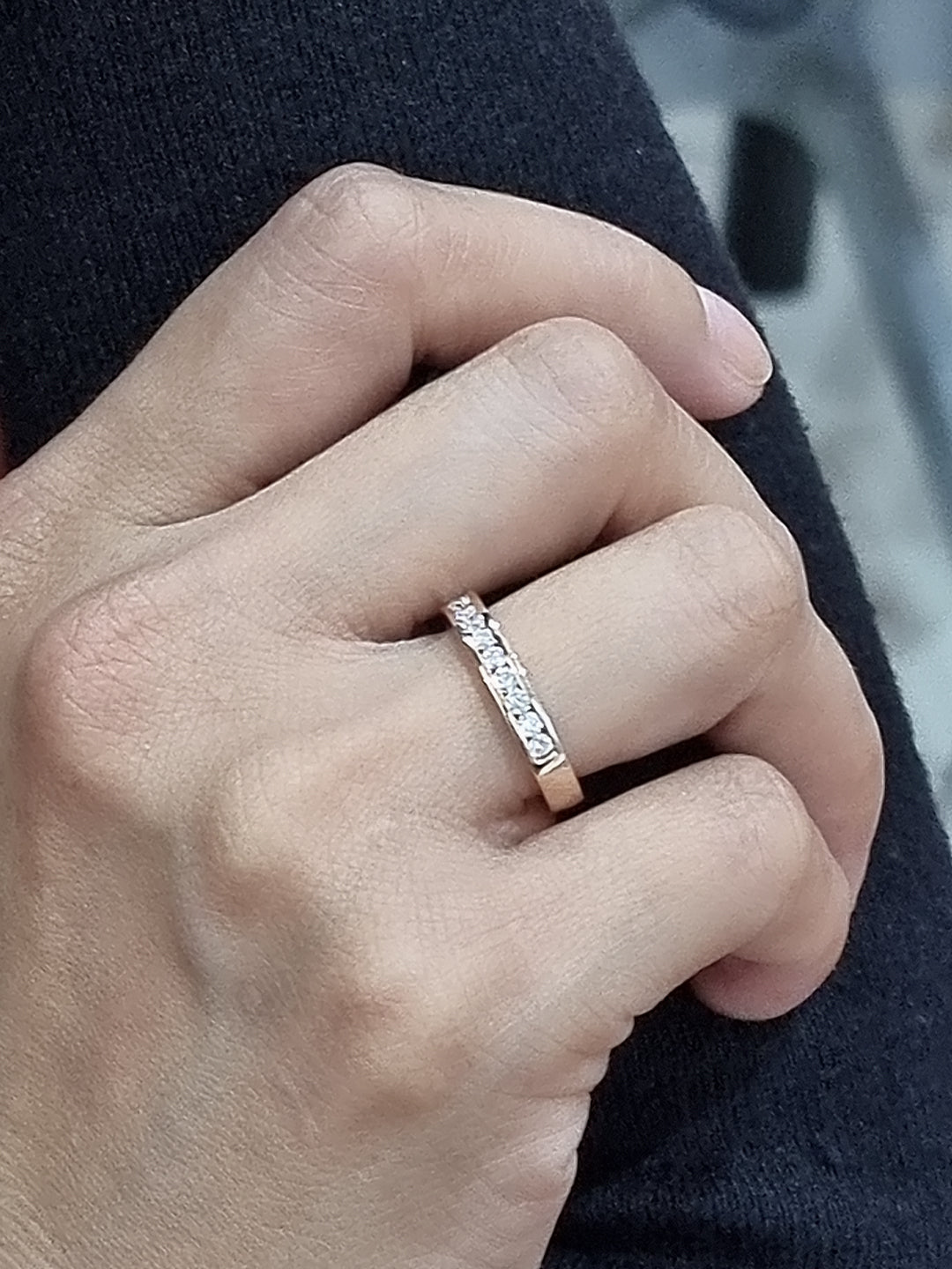 Elegant 18K yellow gold eternity band featuring 0.63ct channel-set round diamonds, perfect as a wedding, stacking, or anniversary ring.