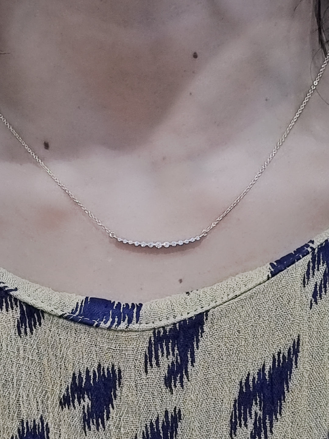 Petite Diamond Necklace In 18k Rose Gold.