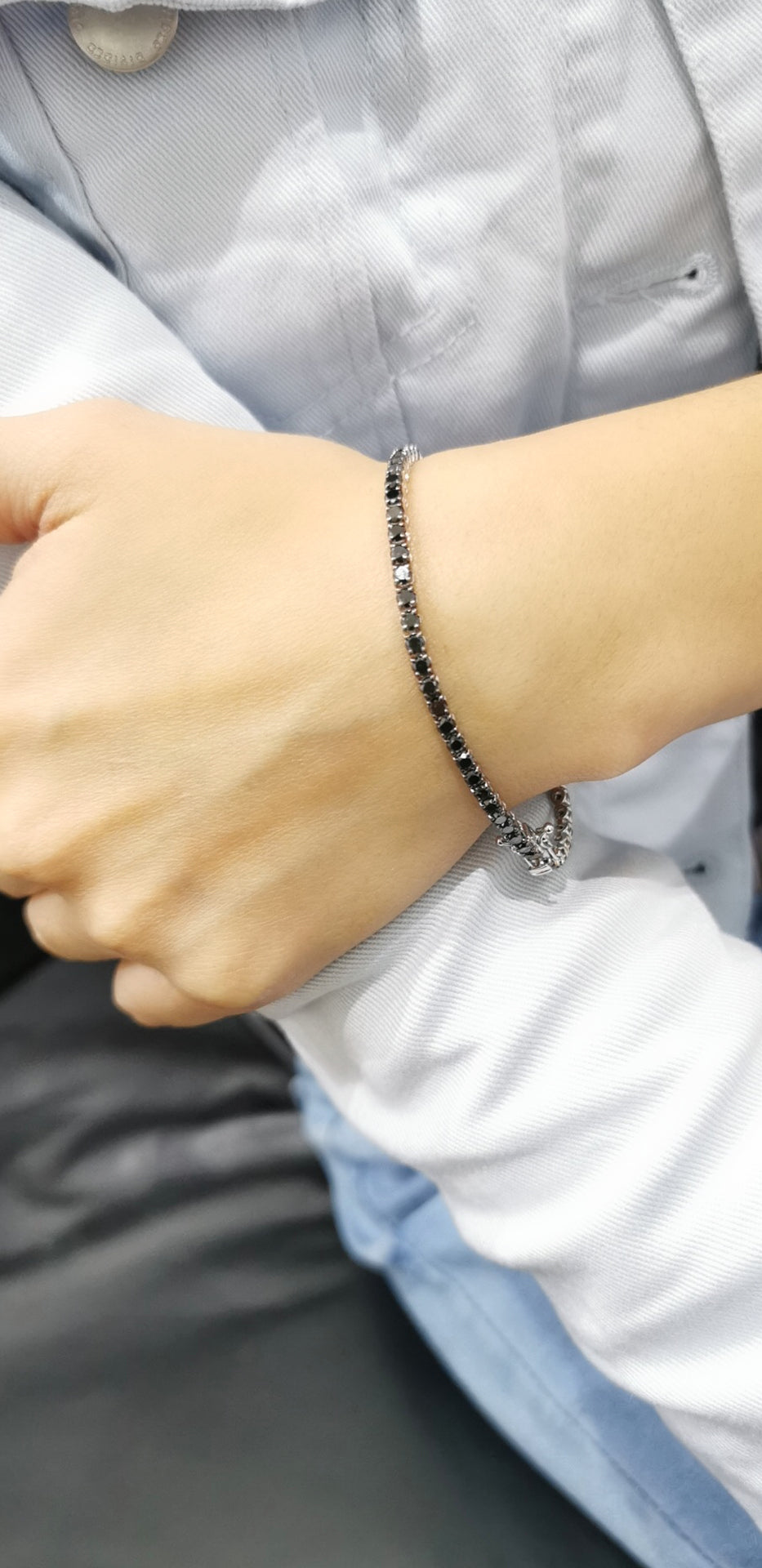 18K Gold Black Diamond Tennis Bracelet | 9.03 Carat Total Diamonds