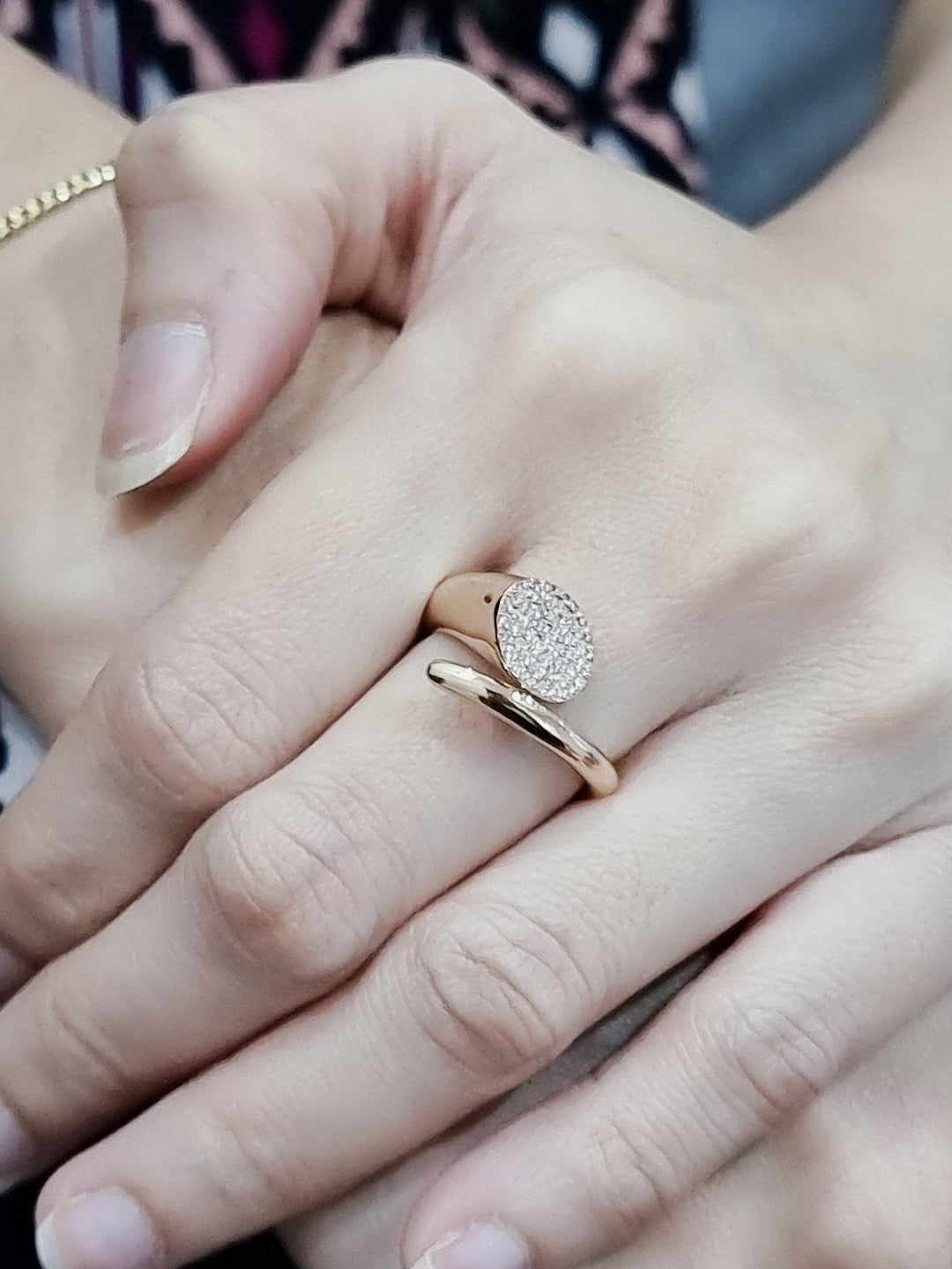 Unisex Chunky, Bold Diamond Ring In 18k Rose Gold.