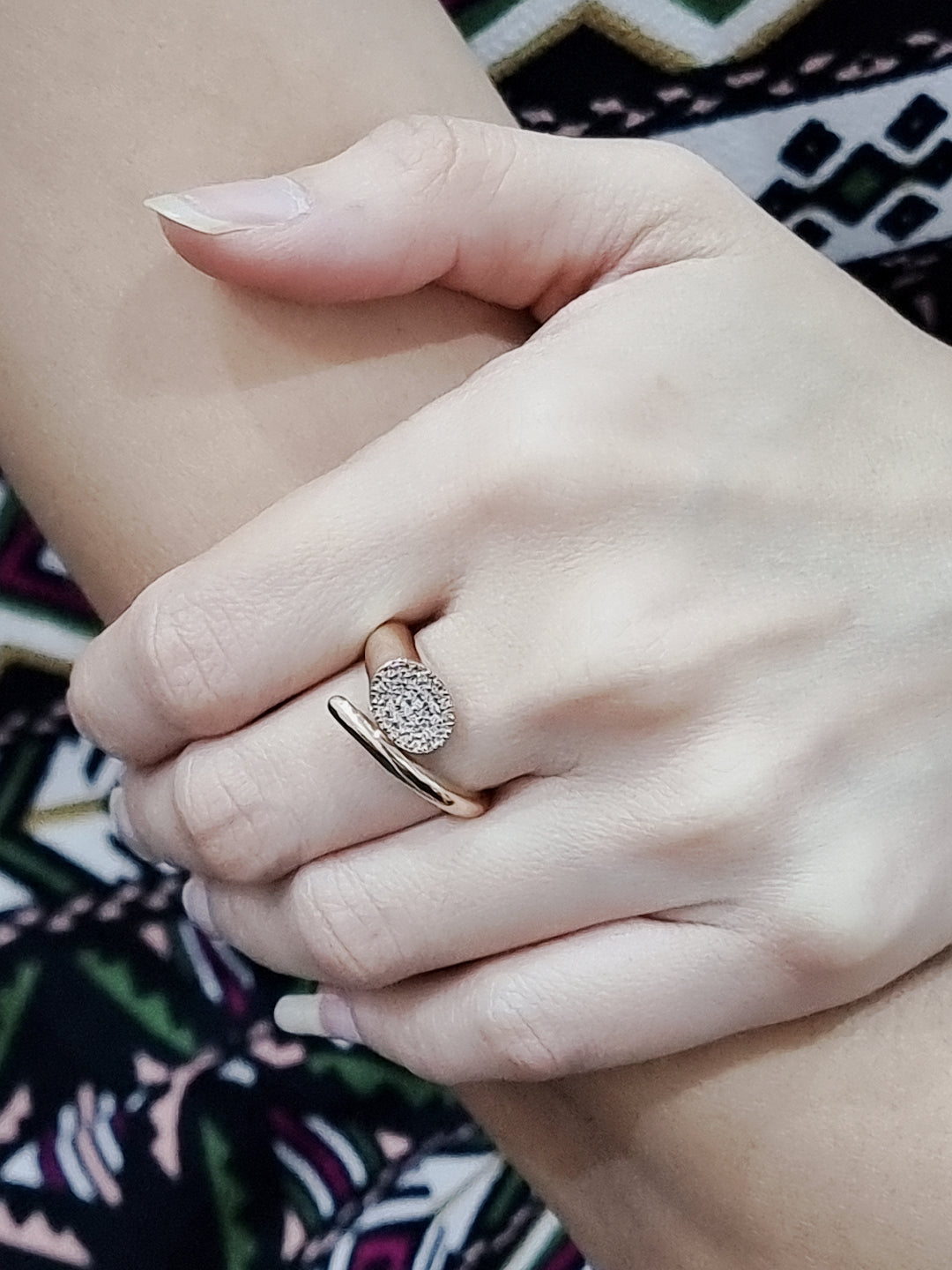 Unisex Chunky, Bold Diamond Ring In 18k Rose Gold.