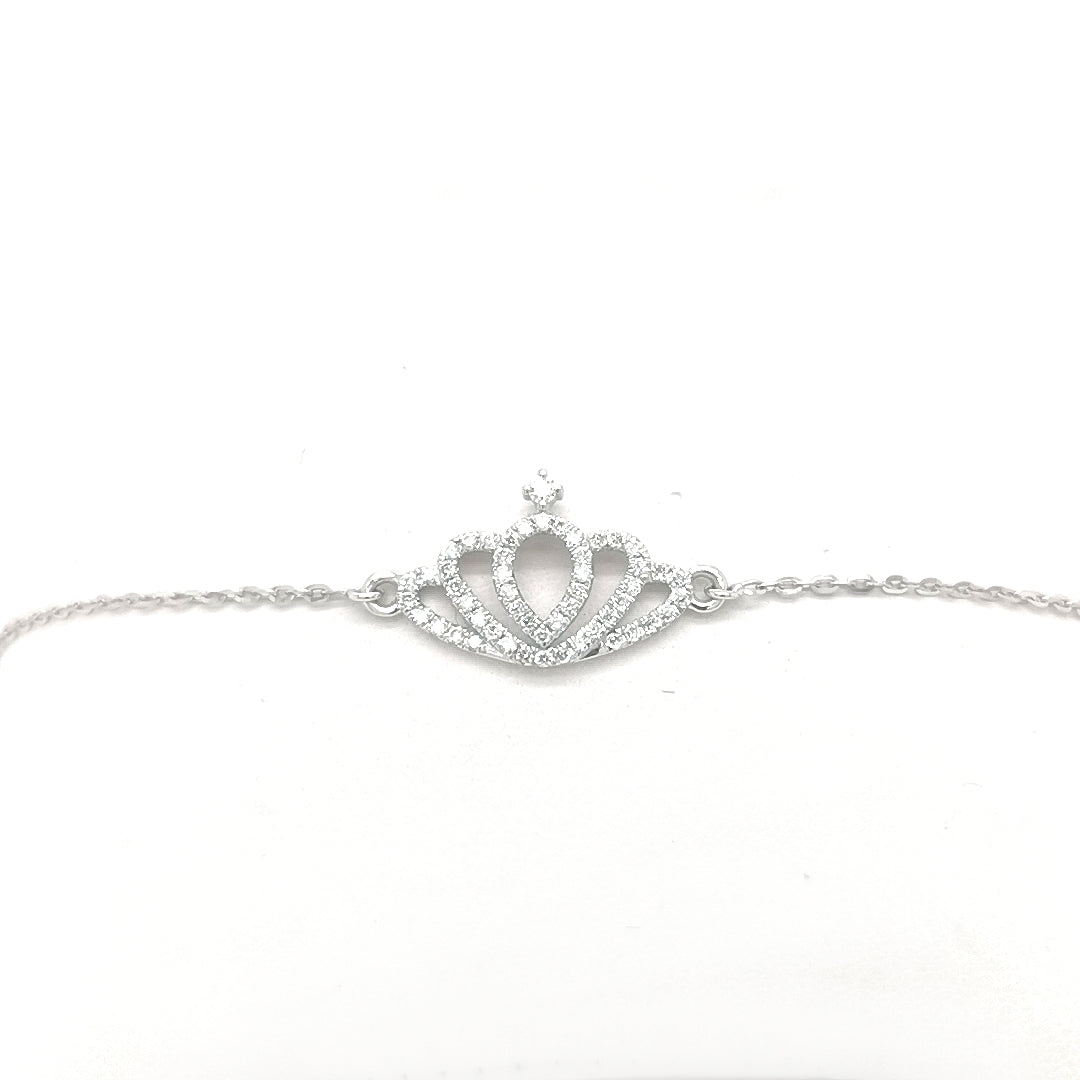 18K Gold Diamond Crown Bracelet