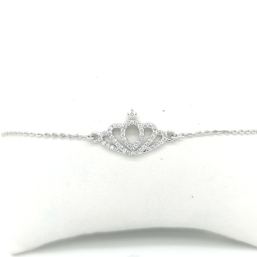 18K Gold Diamond Crown Bracelet