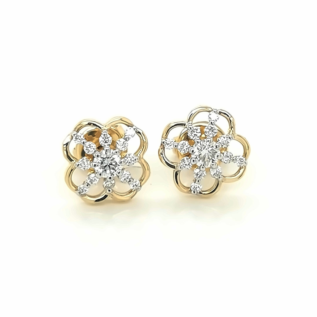18k yellow gold stud earrings