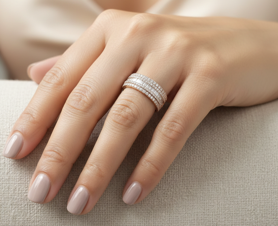 Diamond Band Ring in 18K Rose Gold | 1.06 Carat