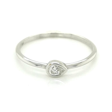 Solitaire pear shaped diamond ring. Styled in a bezel setting. 