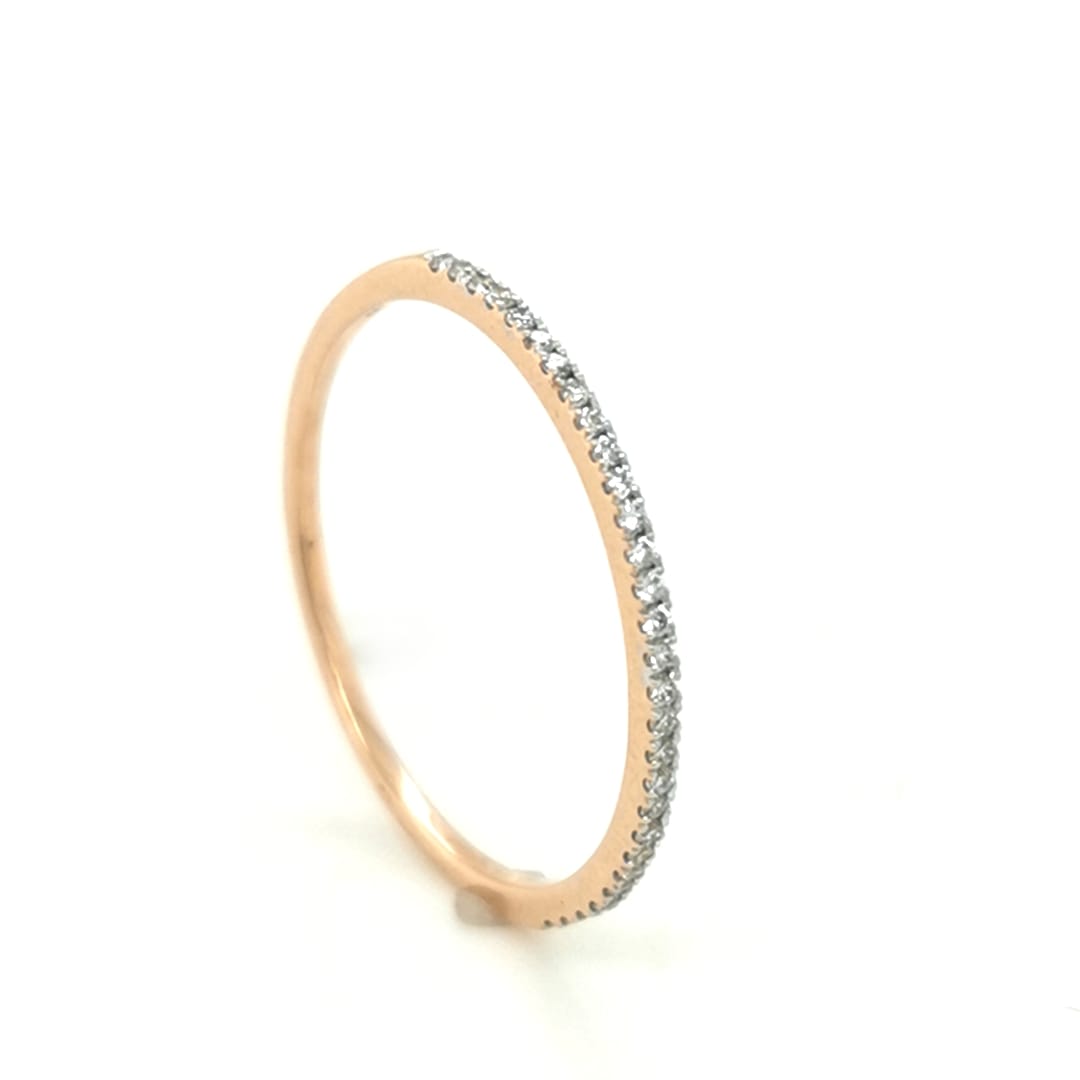 This Half Eternity Ring In 18k Rose Gold Is The Perfect Petite Accessory For Everyday Wear. Whether As A Gift Or For Stacking With An Existing Favorite, This Fine Rose Gold Ring Is The Perfect Complement To Any Engagement Ring. Make A Lasting Statement With Classic Sophistication!