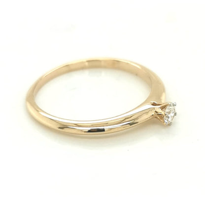 Solitaire Diamond Ring In 18k Yellow Gold