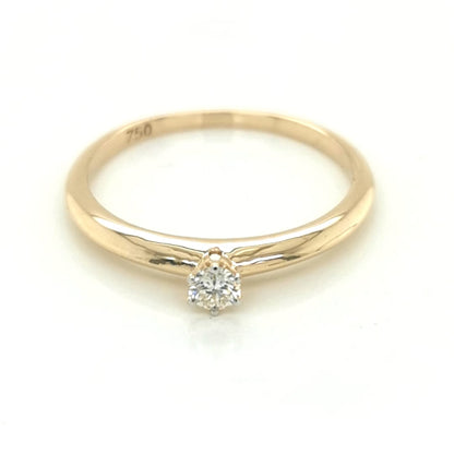 Solitaire Diamond Ring In 18k Yellow Gold