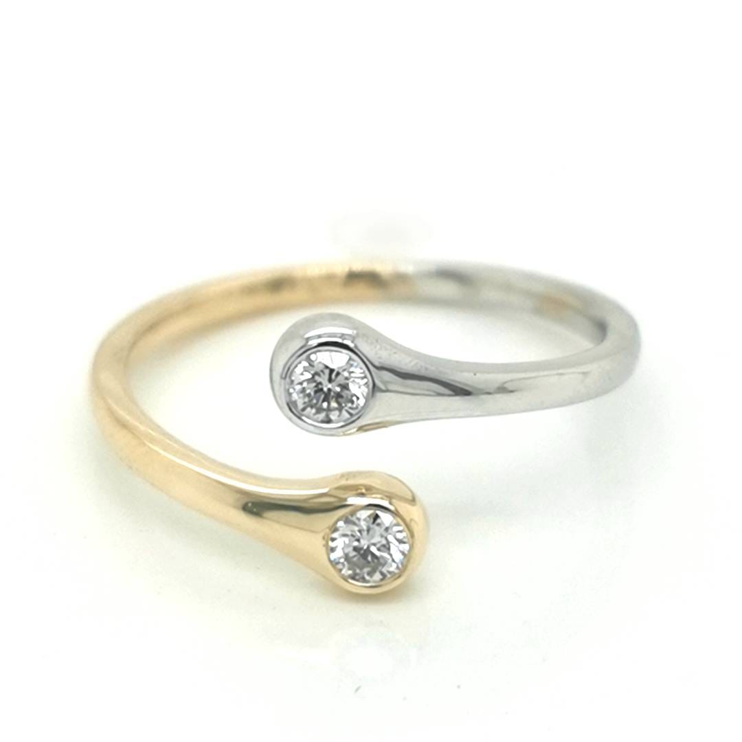 Open Space Diamond Ring In 18k Gold.