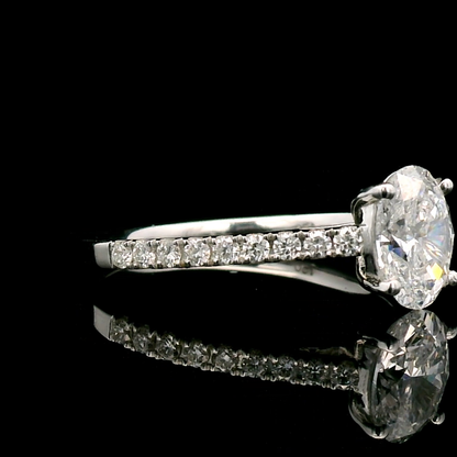 Solitaire 1.20 Carat Oval-Cut Diamond Ring In 18k Gold