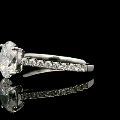 Solitaire 1.20 Carat Oval-Cut Diamond Ring In 18k Gold