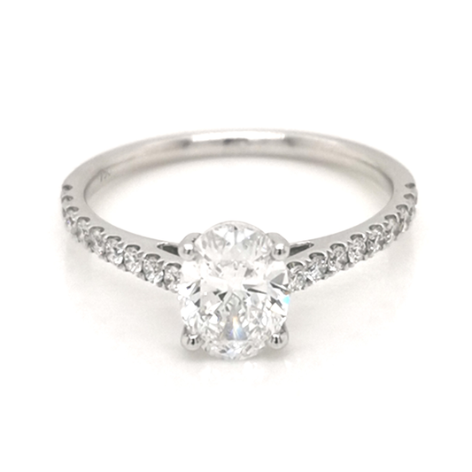 Solitaire 1.20 Carat Oval-Cut Diamond Ring In 18k Gold