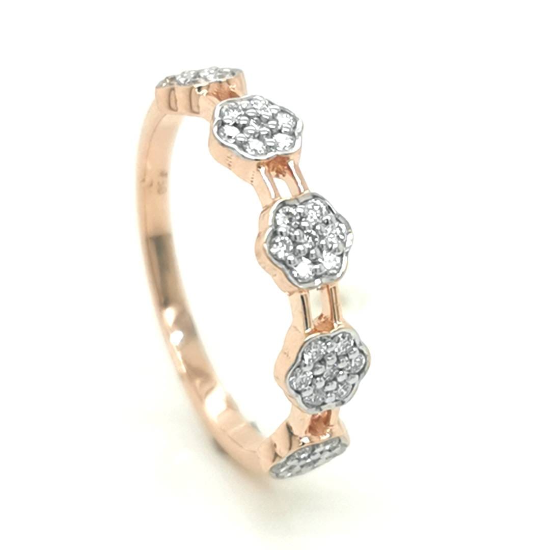 Fancy Diamond Ring In 18k Rose Gold.