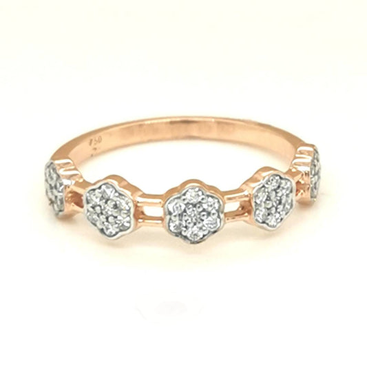 Fancy Diamond Ring In 18k Rose Gold.