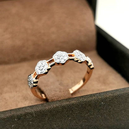 Fancy Diamond Ring In 18k Rose Gold.