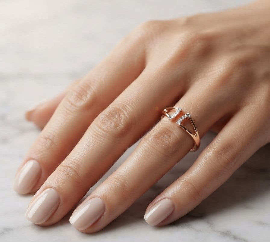 Open-Style Diamond Ring In 18k Rose Gold