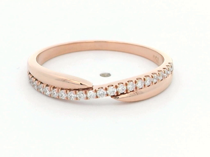 18K Rose Gold Diamond Crossover Band