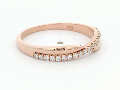 18K Rose Gold Diamond Crossover Band