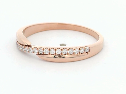 18K Rose Gold Diamond Crossover Band