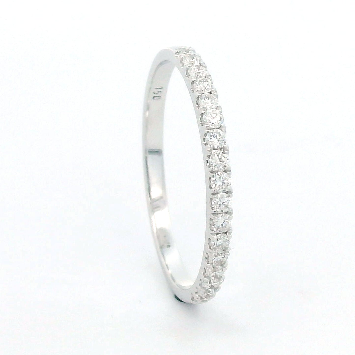 18K White Gold Half Eternity Ring with 0.24 Carat Diamonds