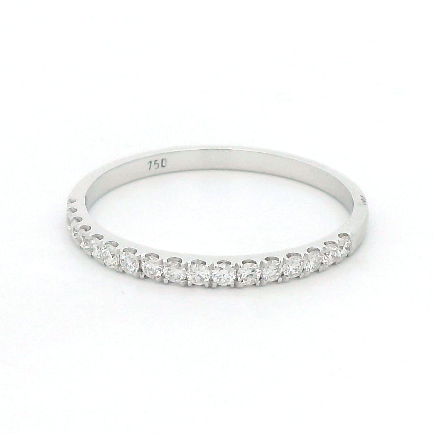 18K White Gold Half Eternity Ring with 0.24 Carat Diamonds