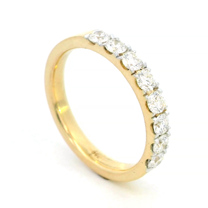 Half Eternity Diamond Ring in 18K Yellow Gold | 0.77 Carat Diamonds