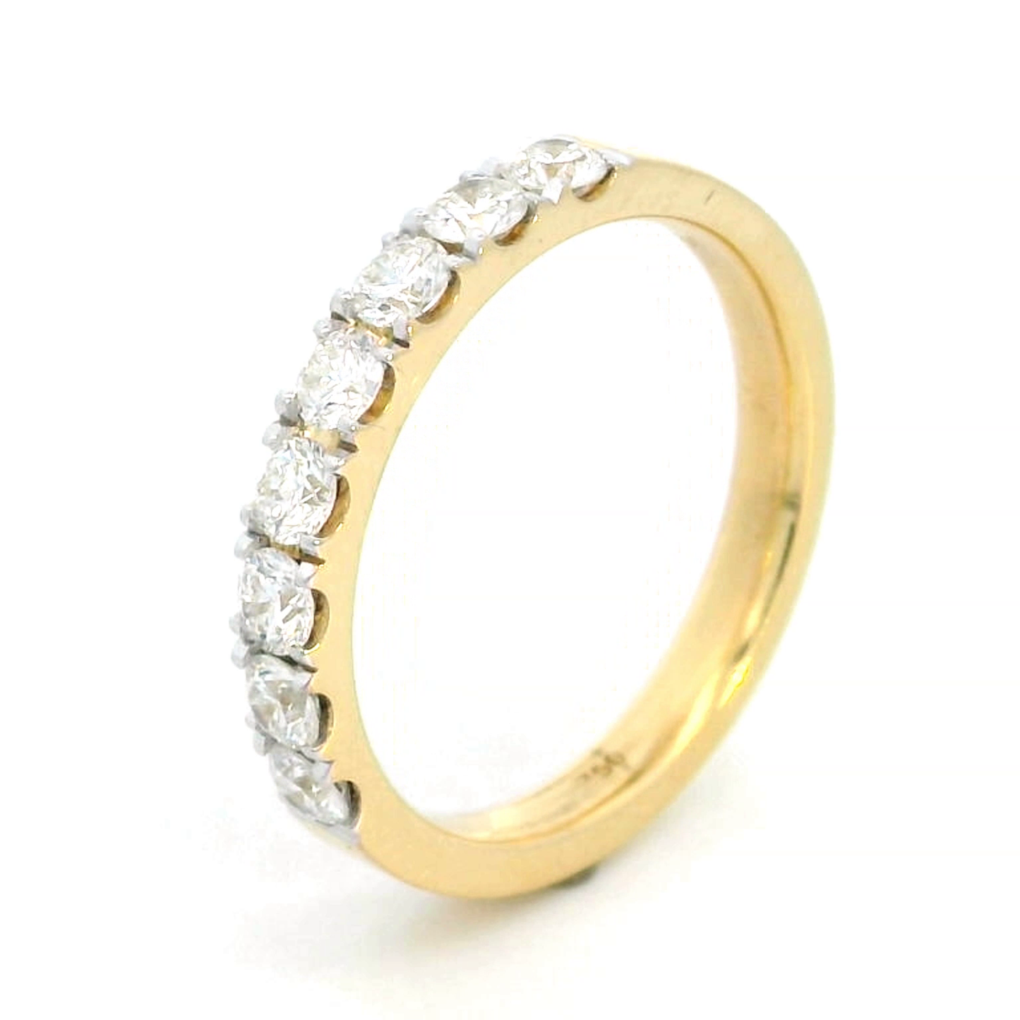 Half Eternity Diamond Ring in 18K Yellow Gold | 0.77 Carat Diamonds