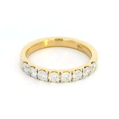 Half Eternity Diamond Ring in 18K Yellow Gold | 0.77 Carat Diamonds