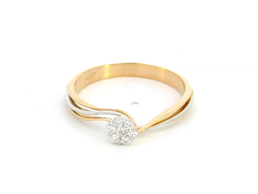 Diamond Ring In Two Tone 18k Gold.