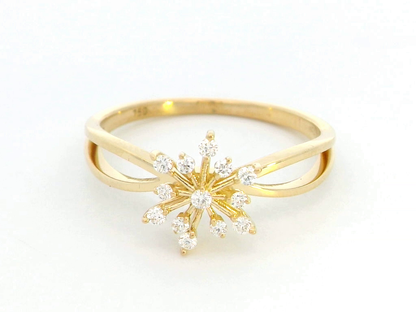 Dazzling 18K Gold Starburst Diamond Ring (0.14ct)