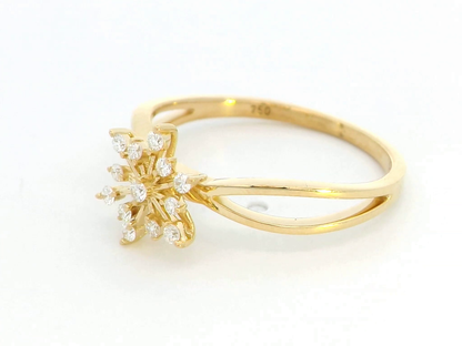 Dazzling 18K Gold Starburst Diamond Ring (0.14ct)