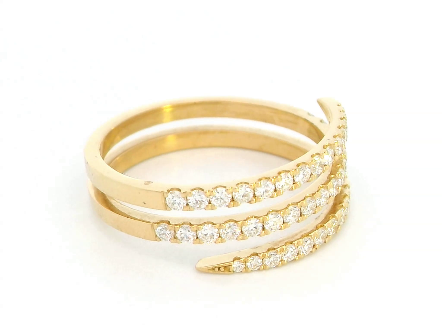 Dazzling Spiral Diamond Ring In Luxurious 18k yellow Gold