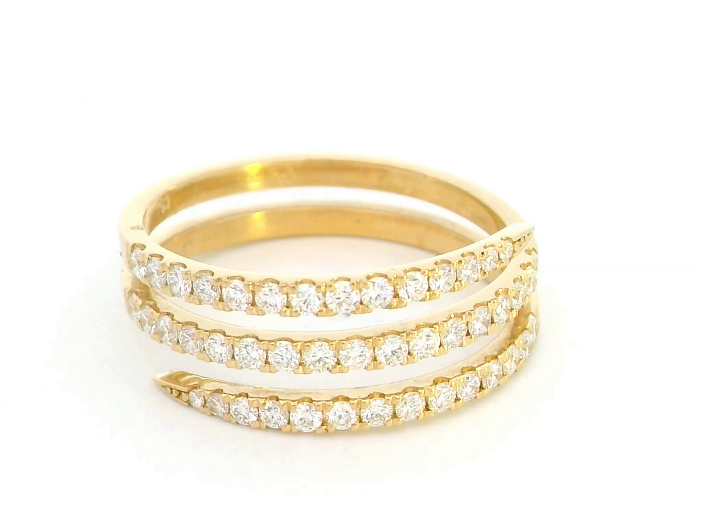 Dazzling Spiral Diamond Ring In Luxurious 18k yellow Gold